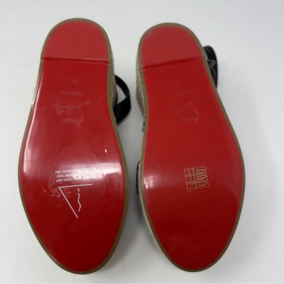 Christian Louboutin Mariza Zeppa 130 Black Espadrille Wedge Sandal EU 39 - Picture 10 of 11